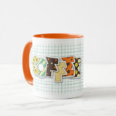 "Café Time" Retro Couper Lettres Mug (Devant gauche)