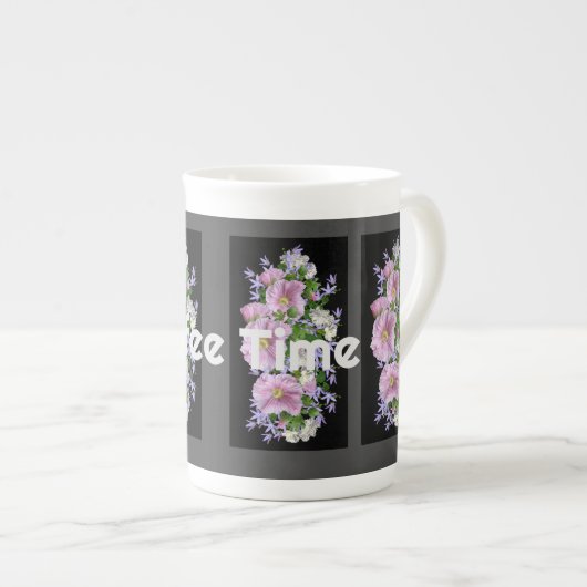 Café Time text avec Flower Image Specialty Mug (Devant droit)