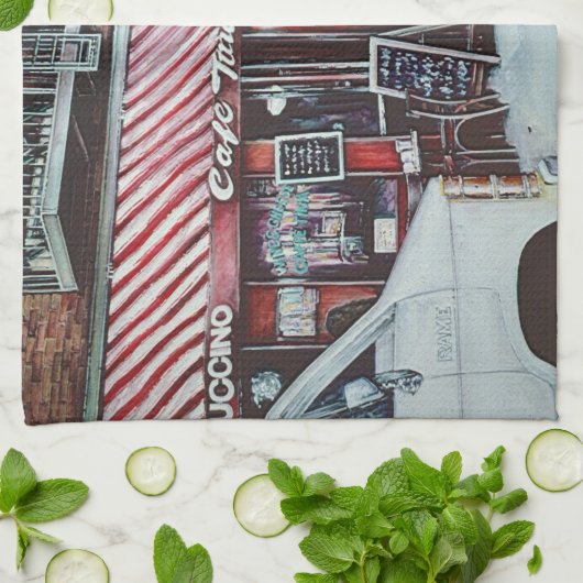 Cafe Tina's Twilight, NYC Theedoek (Gevouwen)