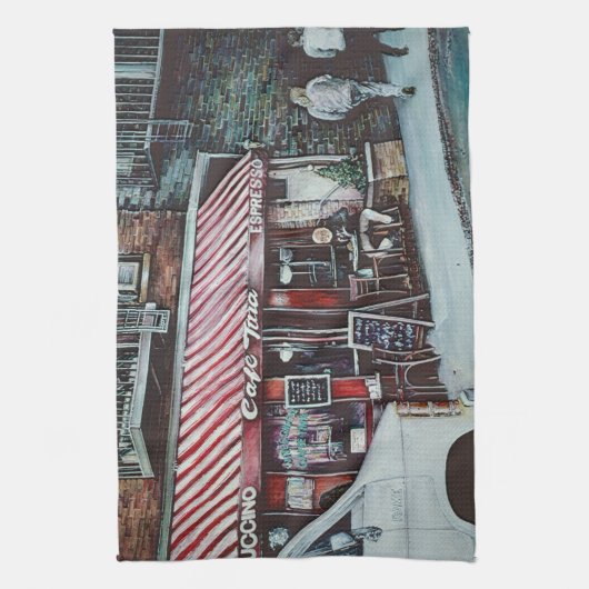 Cafe Tina's Twilight, NYC Theedoek (Verticaal)