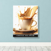 CAFÉ TOUT SUR toile étirée Impression (Insitu (Plancher de Bois))