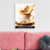 CAFÉ TOUT SUR toile étirée Impression (Insitu(Salon))