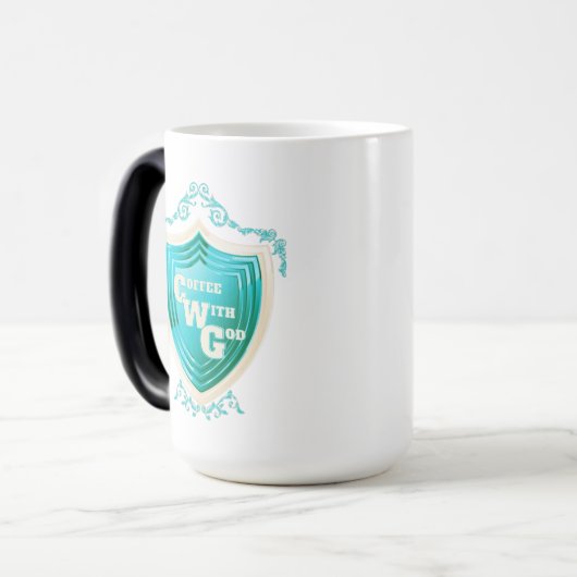 Café turquoise avec Dieu Design Morph Mug (Devant gauche)