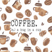 Café. Un câlin dans un autocollant (Recto)