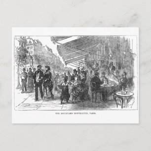 Café vintage Boulevard Montmartre Paris Carte post