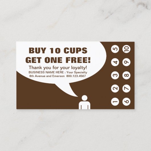 café wifi et une carte punch de rêve (Dos)