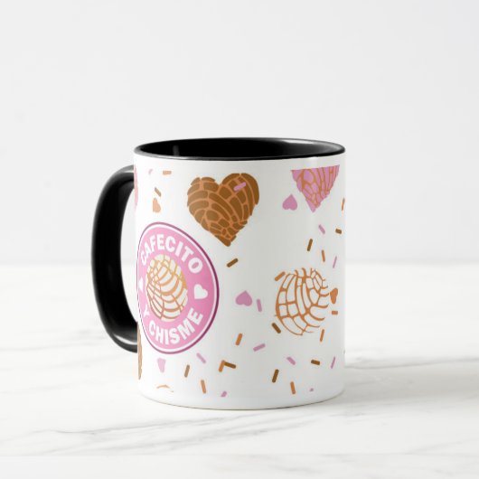 Cafecito y Chisme Mok Taza (Voorkant links)