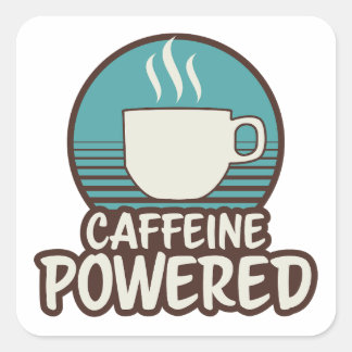 Cafeïne aangedreven Retro Sticker