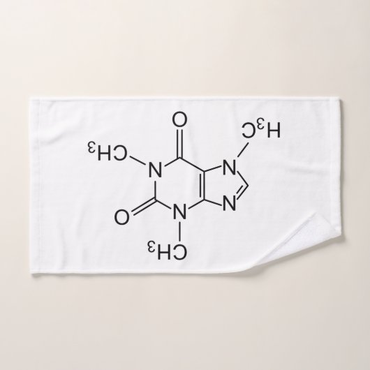 cafeïne chemische formule koffiechemie-element handdoeken (Handdoek)
