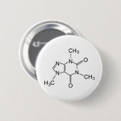 cafeïne chemische formule koffiechemie-element ronde button 5,7 cm (Voorkant /achterkant)