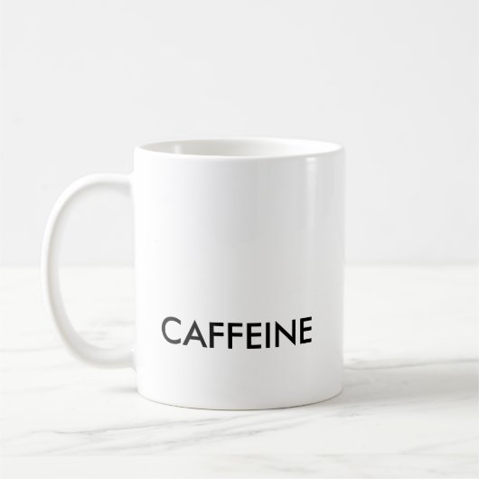 Cafeïne chemische structuur Mok (Links)