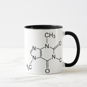 Cafeïne Coffiemolecuul Chemisch Diagram Mok