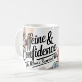 Caféine & Confiance - Maman Mug café cadeau (Devant gauche)
