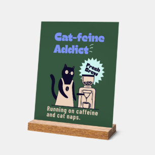 Caféine de chat-feine - Chat drôle et jeu de mots