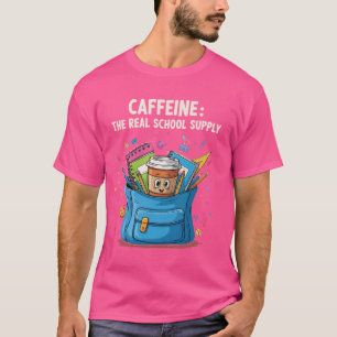 Cafeïne – De Echte Schoolbenodigdheid – Grappige L T-shirt