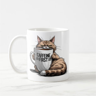 Cafeïne Eerste Koffie Mok voor Grumpy Coffee Lover