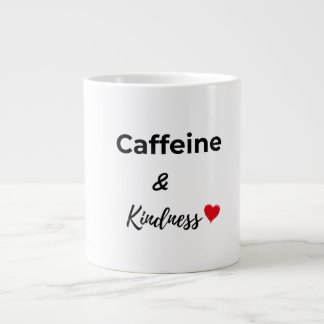Cafeïne en vriendelijkheid koffieliefhebber extra grote beker
