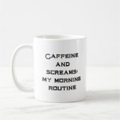 Caféine Et Cri Blanc Halloween Café Mug (Gauche)