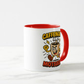 Caféiné et motivé - Conception de Mug de Pouvoir (Devant droit)