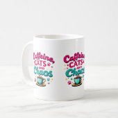 Cafeïne, katten en chaos koffiemok (Voorkant links)