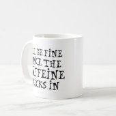 cafeïne knikt in koffiemok (Voorkant links)
