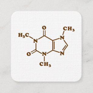 Cafeïne Koffie Moleculaire Chemische Formule Vierkante Visitekaartje