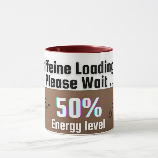 Cafeïne laden… Even wachten – Funny Coffee Mok (Midden)
