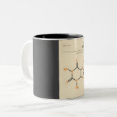 Cafeïne Molecule  Boek Hoesje Poster Tweekleurige Koffiemok (Voorkant links)