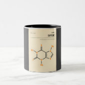 Cafeïne Molecule  Boek Hoesje Poster Tweekleurige Koffiemok (Center)