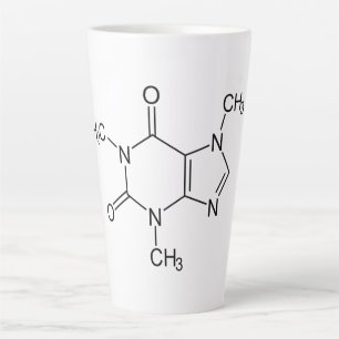Cafeïne Molecuul Chemie Koffie Atomen Latte Mok
