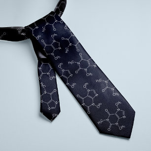 Cafeïne Molecuul Koffieliefhebbers Blauw Stropdas