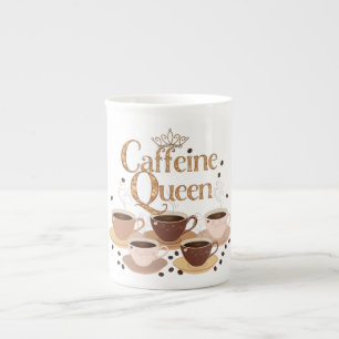 Cafeïne Queen - Elegant Bone China Coffee Mok