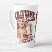 Cafeïne Queen - Java & Sarcasme Retro Design Latte Mok (Linkerhoek)