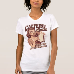 Cafeïne Queen - Java & Sarcasme Retro Design T-shirt