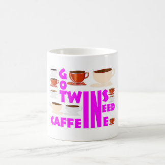 Cafeïne tweeling voor moeder van dubbele problemen koffiemok