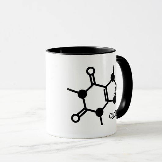 cafeïne zwart mok (Voorkant rechts)