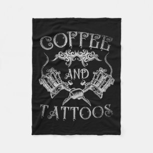 Cafeïnehoudende Tattoo Artiest Koffie en Tattoos I Fleece Deken