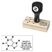 cafeïnemoleculaire bonen 	rubberstempel (Gestempeld)