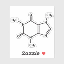 Cafeïnemoleculaire structuur sticker