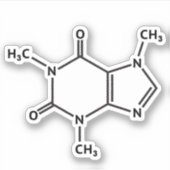 Cafeïnemoleculaire structuur sticker (Voorkant)