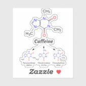 Cafeïnemolecule (chemie koffieatomen) Student Sticker (Vel)