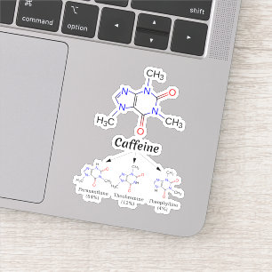 Cafeïnemolecule (chemie koffieatomen) Student Sticker