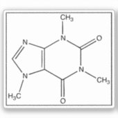 Cafeïnemolecuul (chemische formule) sticker (Voorkant)
