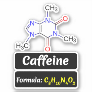 Cafeïnemolecuul (chemische structuurformule) sticker