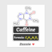 Cafeïnemolecuul (chemische structuurformule) sticker (Vel)