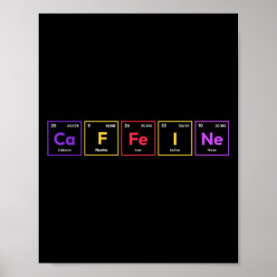 Cafeïnemolecuul Koffie Chemische Formule Chemie Poster