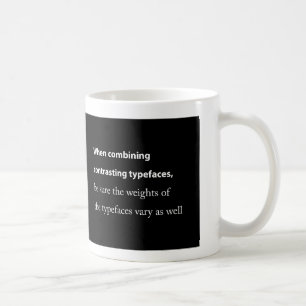 cafeïnevrije typografie koffiemok