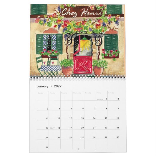 Cafés français, Calendrier  (Jan 2027)