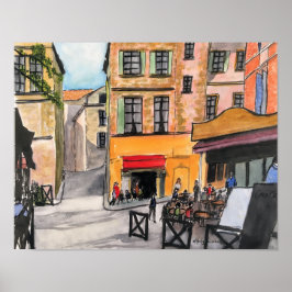 Cafes Provence Frankrijk - Poster