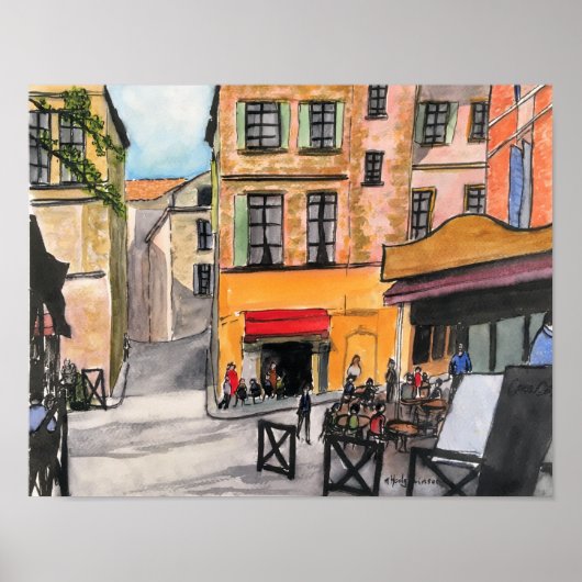 Cafes Provence Frankrijk - Poster (Voorkant)